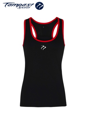 Tempest Women's performance panelled fitness vest - Black Red